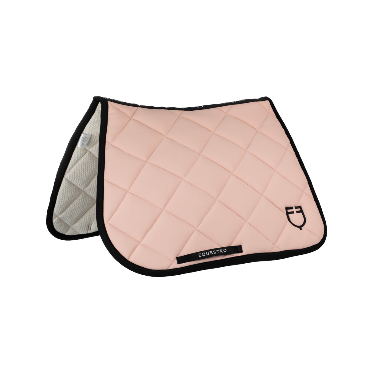 Equestro Jumping Saddle Pad With Embroidered Logo Black Line Edition