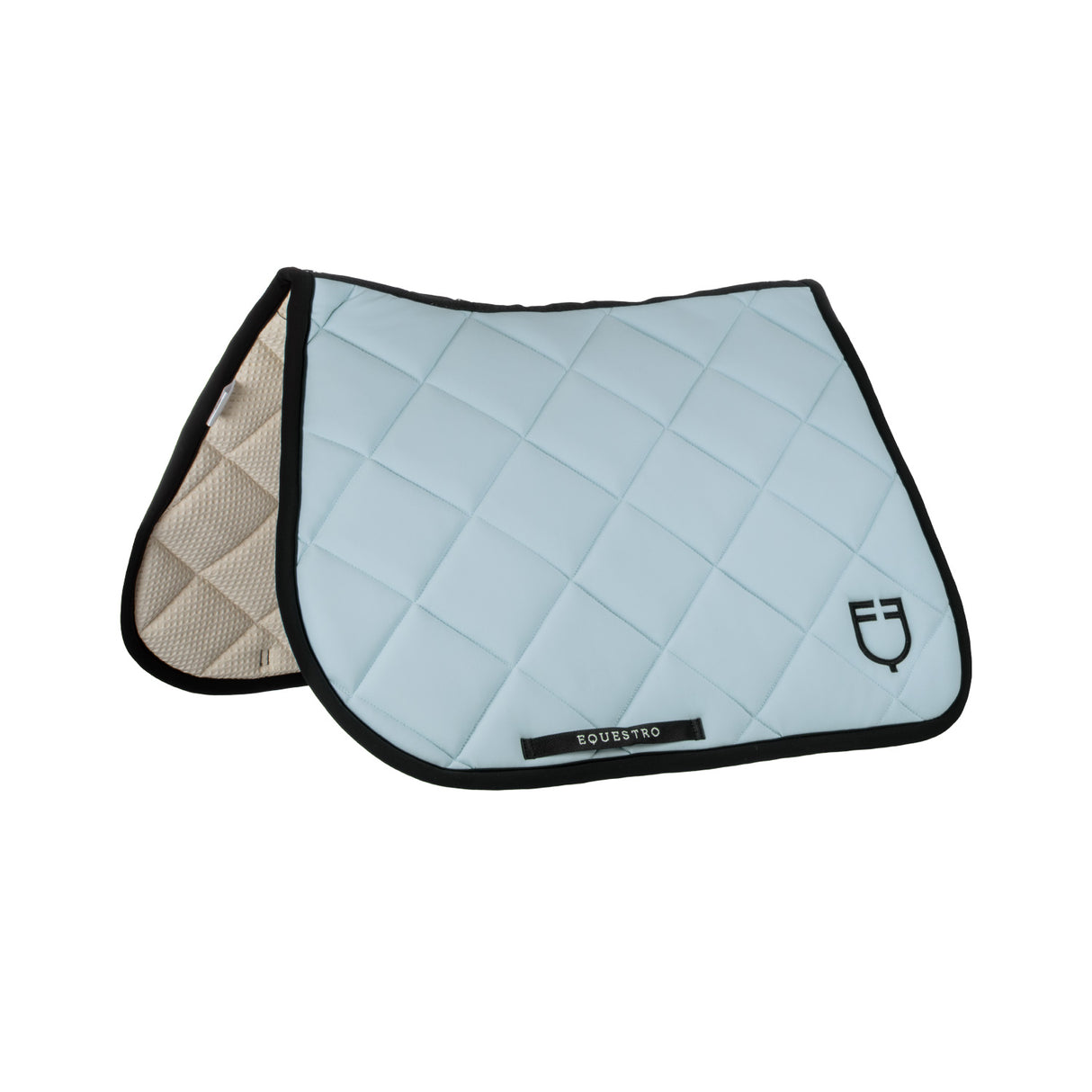 Equestro Jumping Saddle Pad With Embroidered Logo Black Line Edition