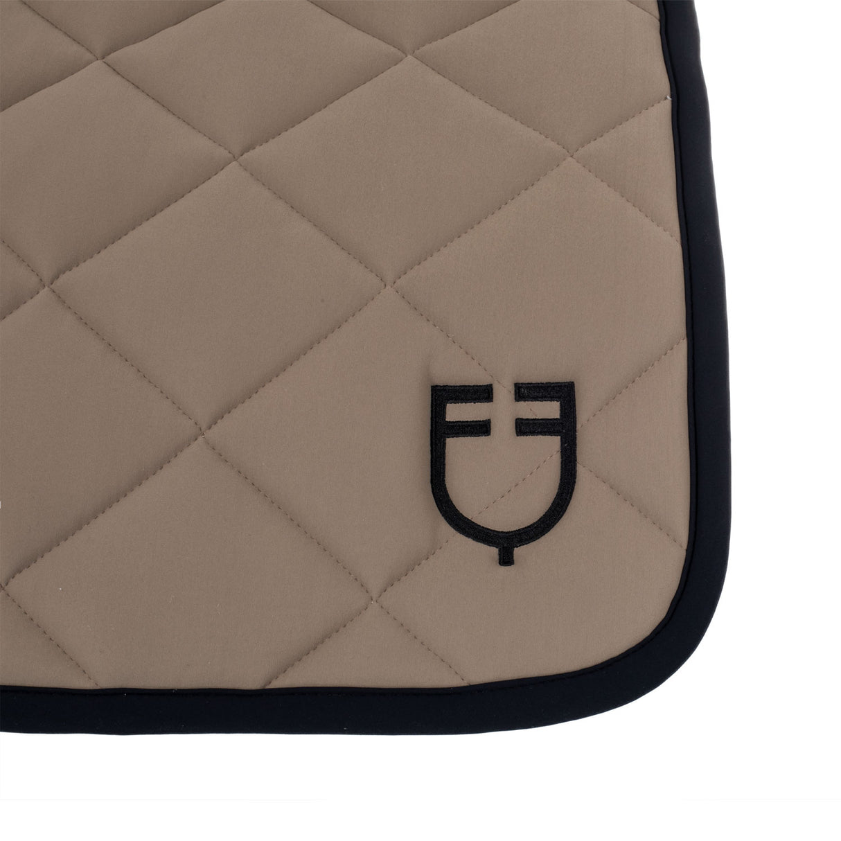 Equestro Jumping Saddle Pad With Embroidered Logo Black Line Edition
