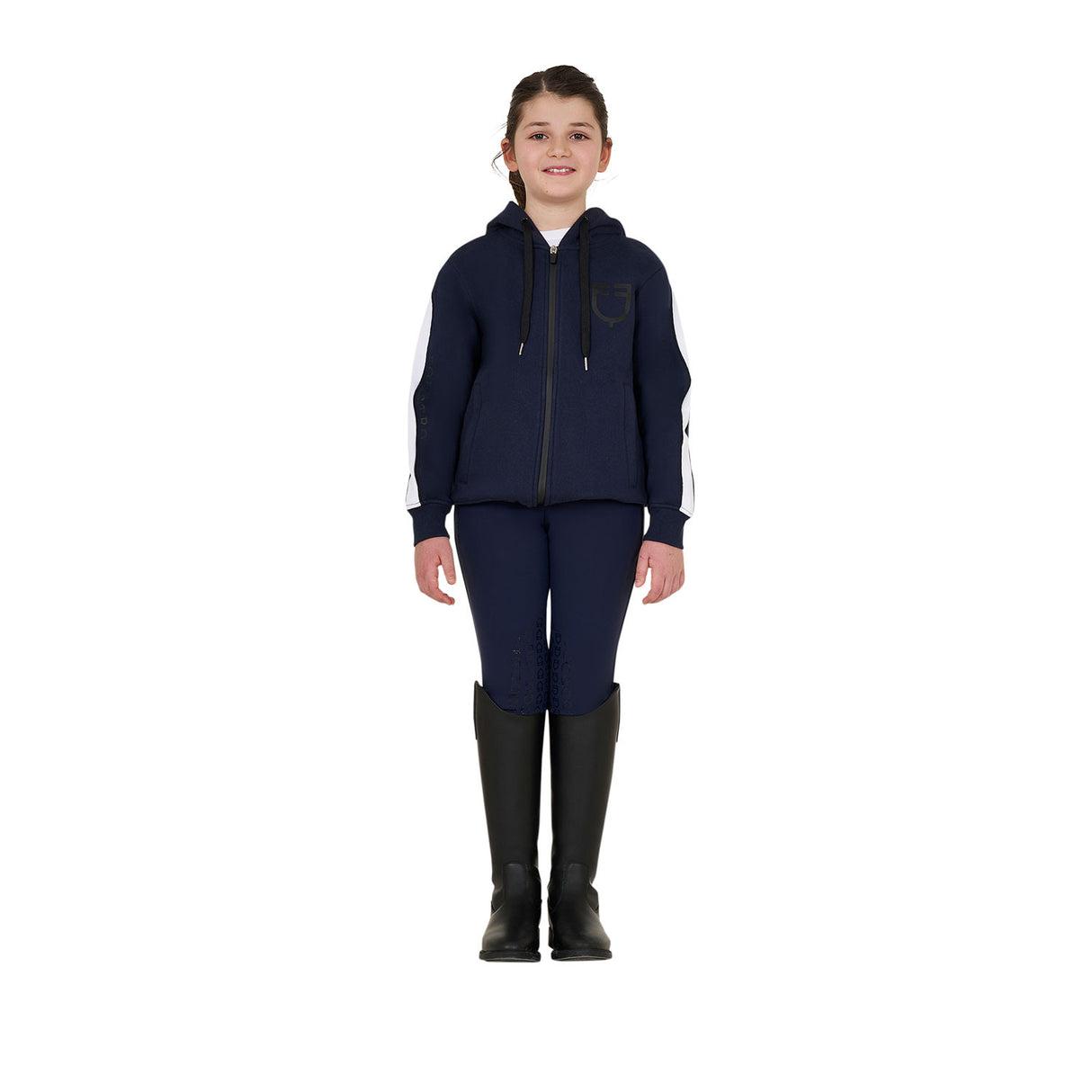 Girls' cotton hoodie with front zip