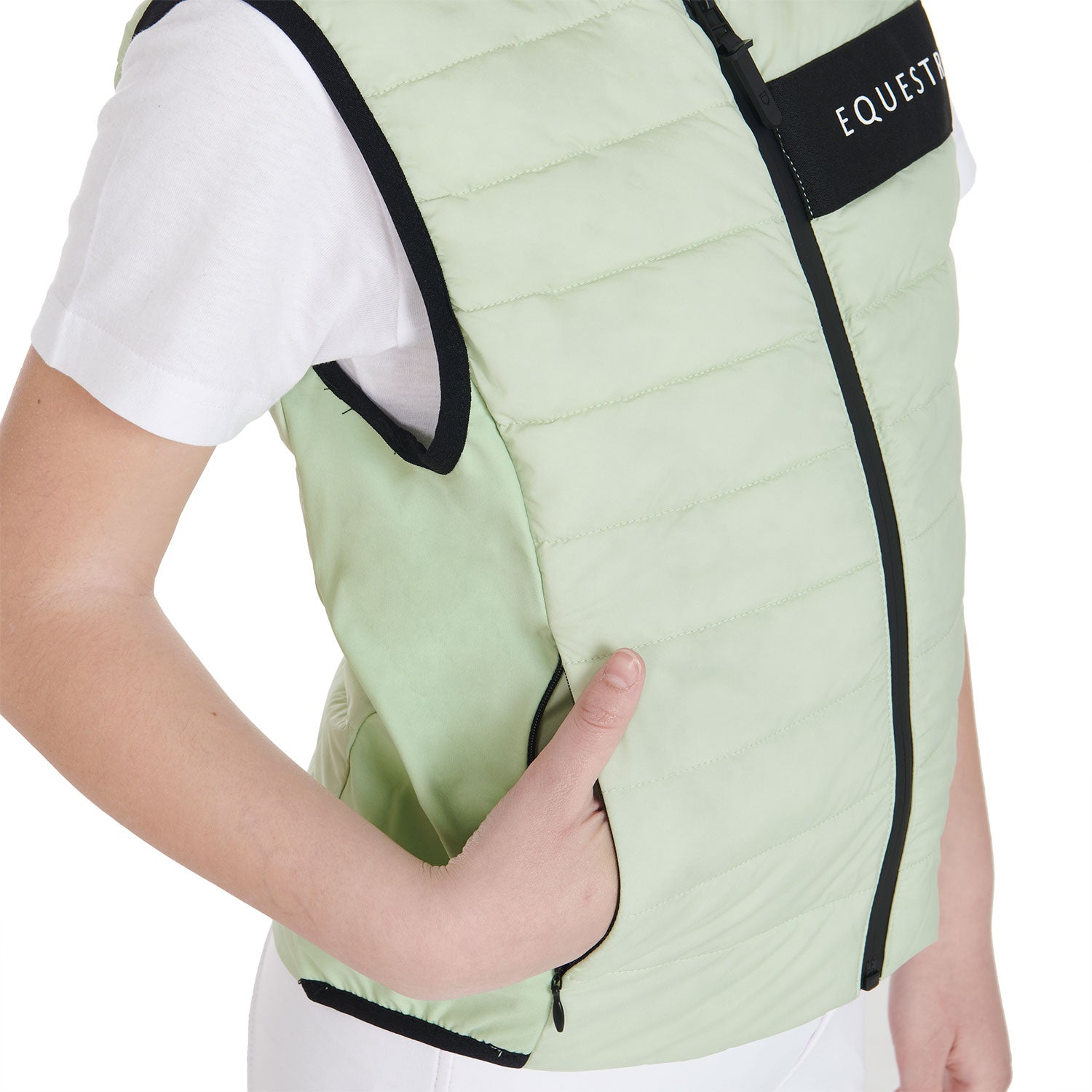Equestro Kids' Vest In Technical Fabric #colour_green