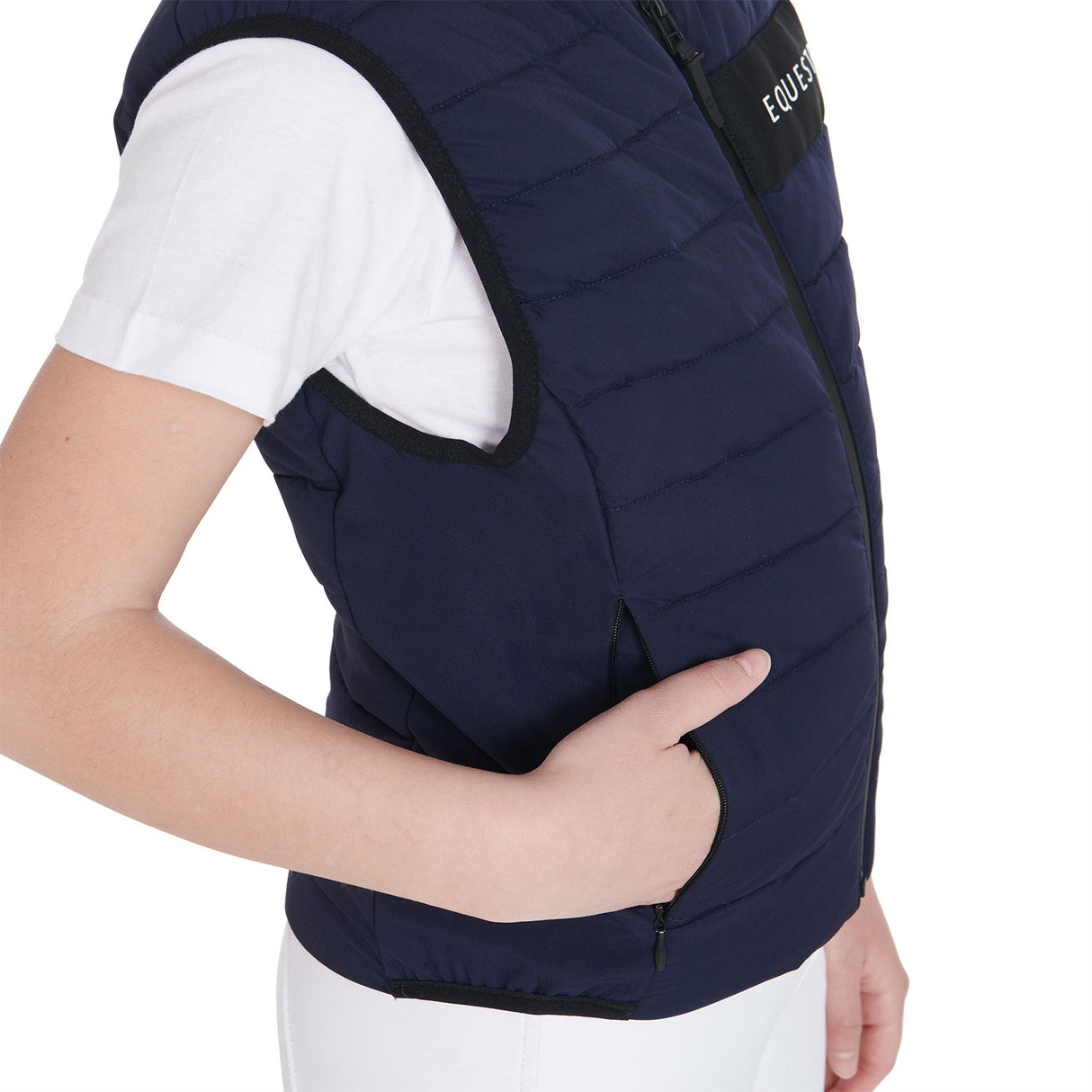 Equestro Kids' Vest In Technical Fabric #colour_blue