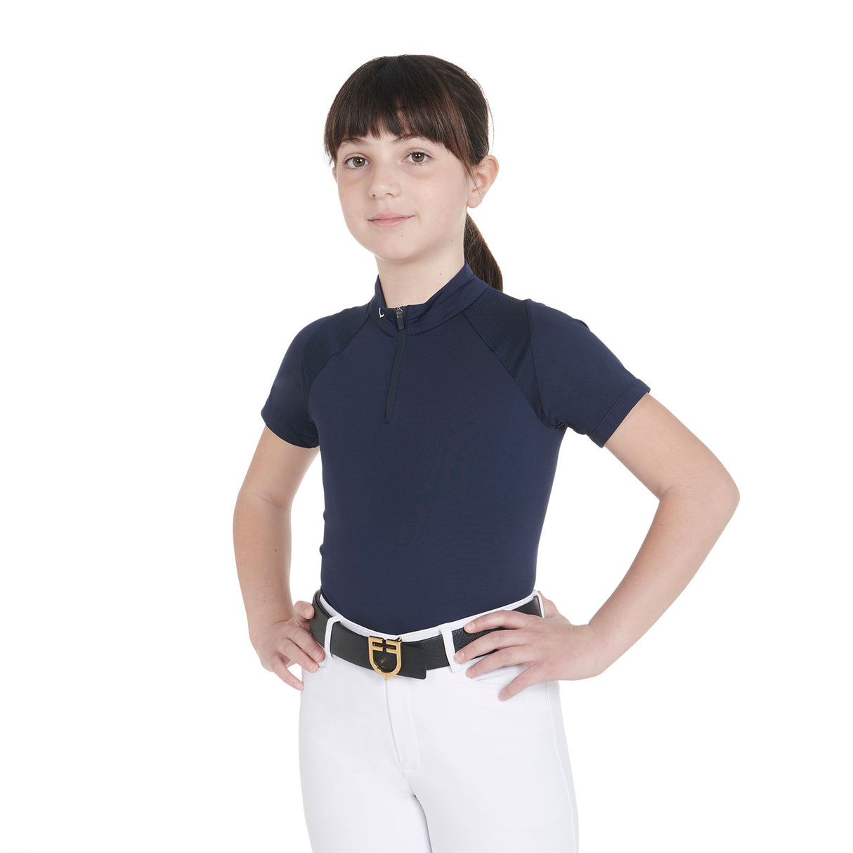 Equestro Kids' Slim Fit Training Polo Shirt High Performance