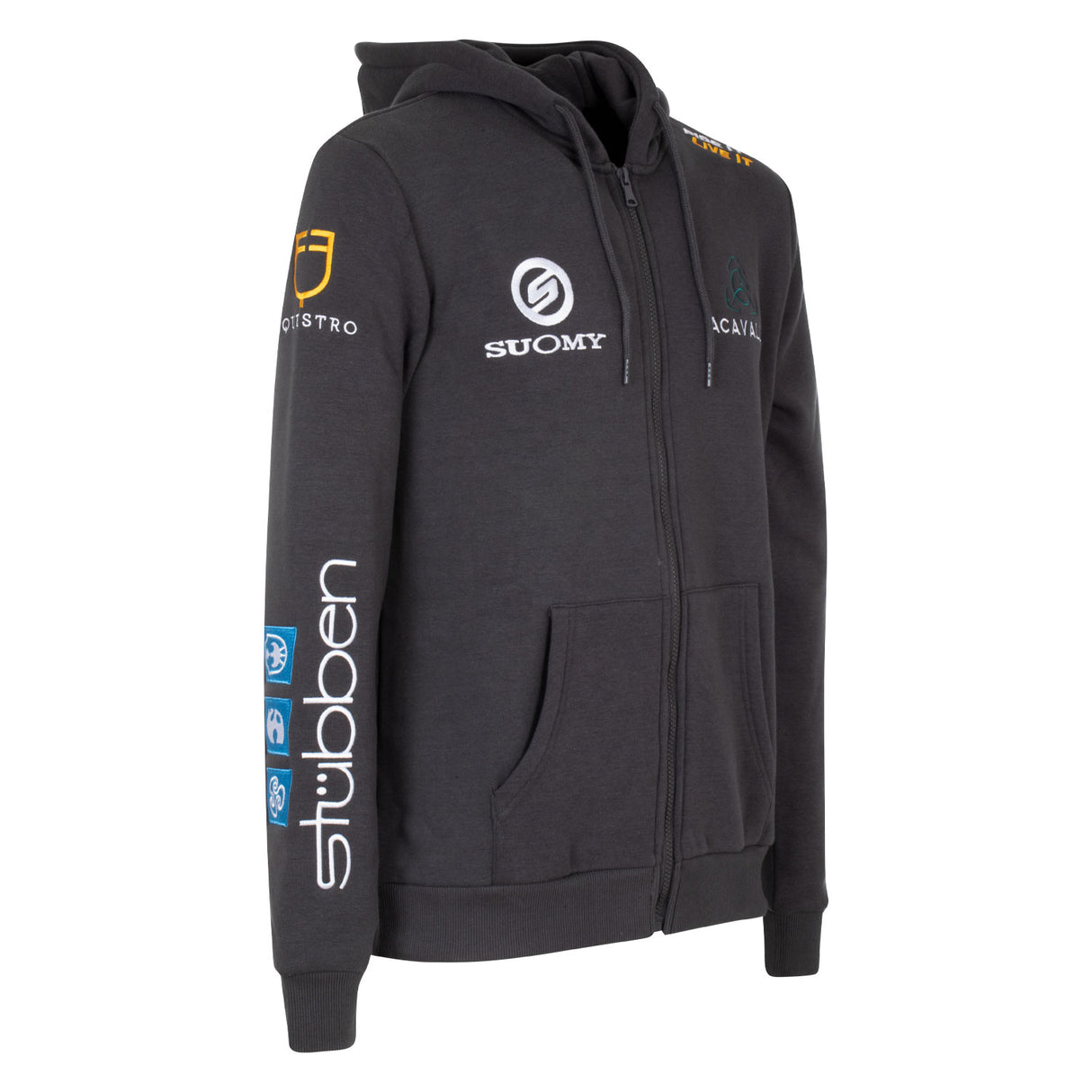 Equestro Men's Hoddie With Multilogo Patches #colour_grey