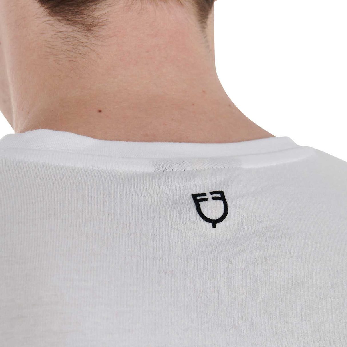 Equestro Men's Slim Fit T-Shirt With Logo On The Chest #colour_white