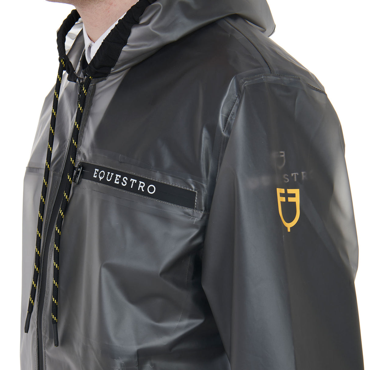 Equestro Men's Transparent Technical Raincoat #colour_grey