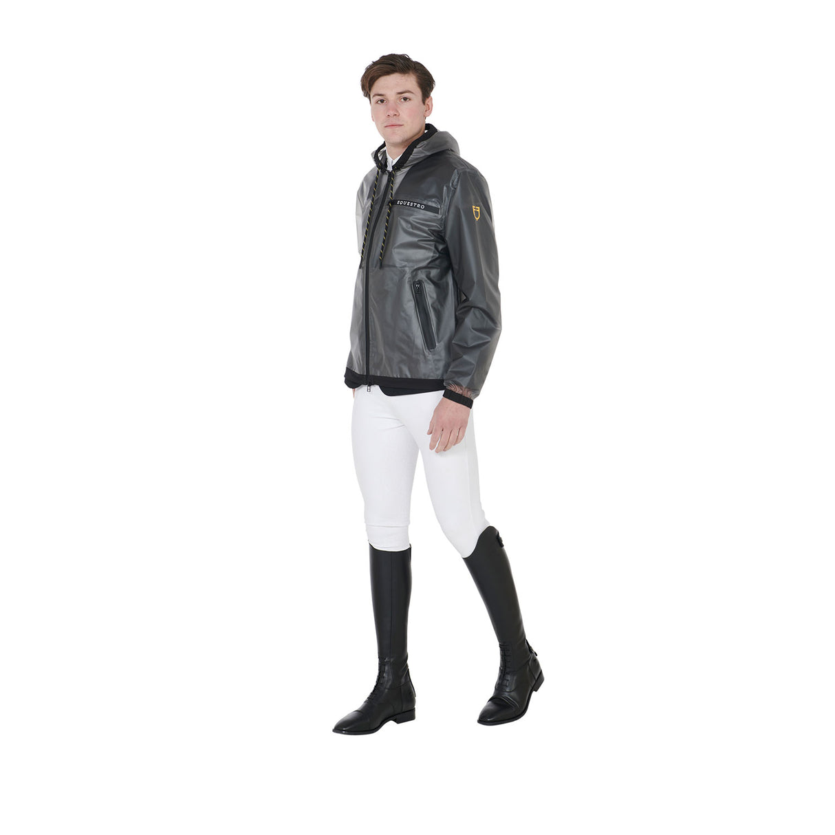 Equestro Men's Transparent Technical Raincoat #colour_grey