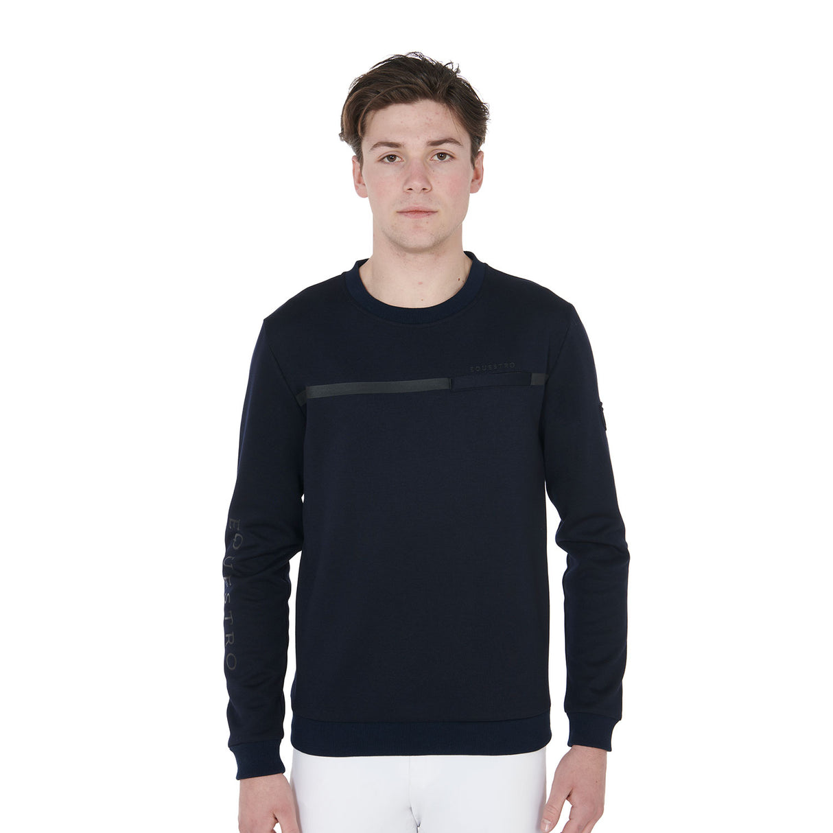 Equestro Men's Interlock Crewneck Sweatshirt #colour_blue