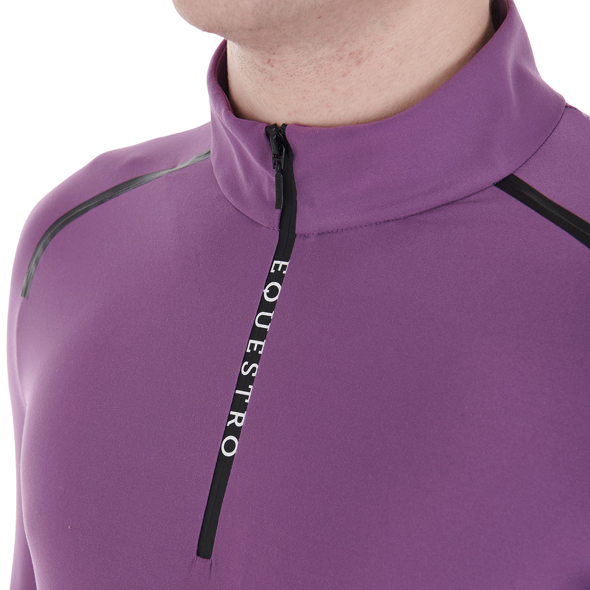 Equestro Men's Slim Fit Long Sleeve Training Polo Shirt