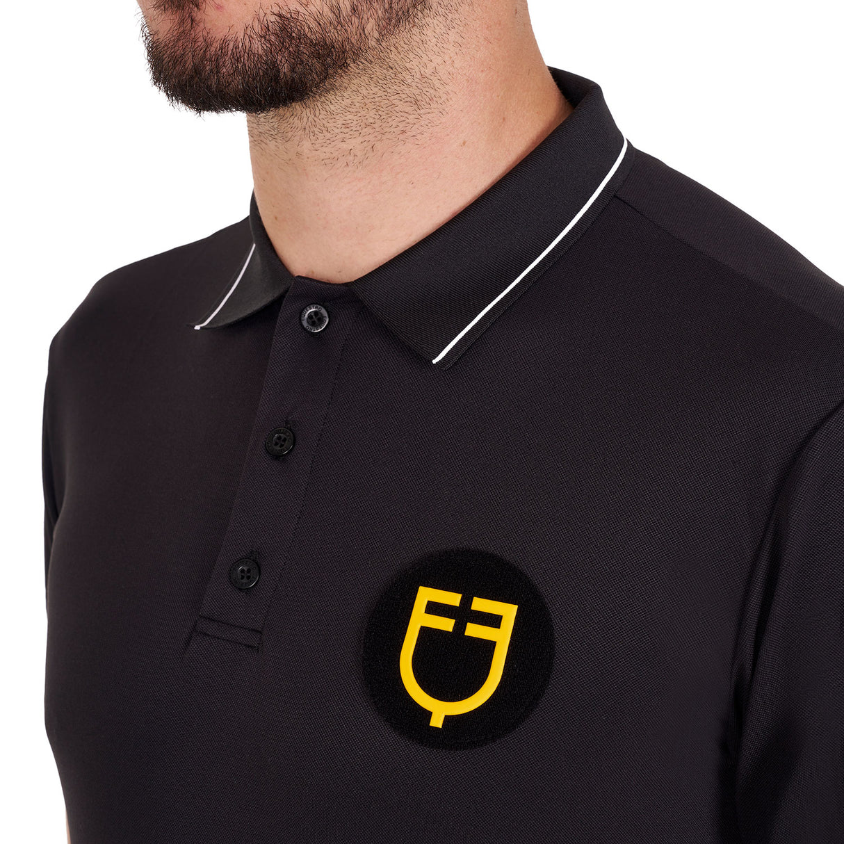 Equestro Man's Scuderia Equestro Collection Polo #colour_black