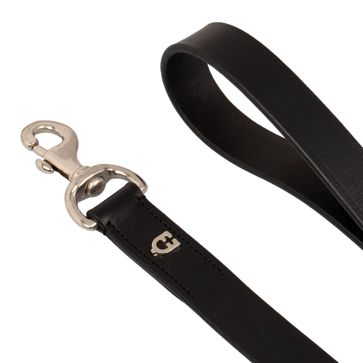 Equestro Leather Dog Leash With Geometric Pattern #colour_black