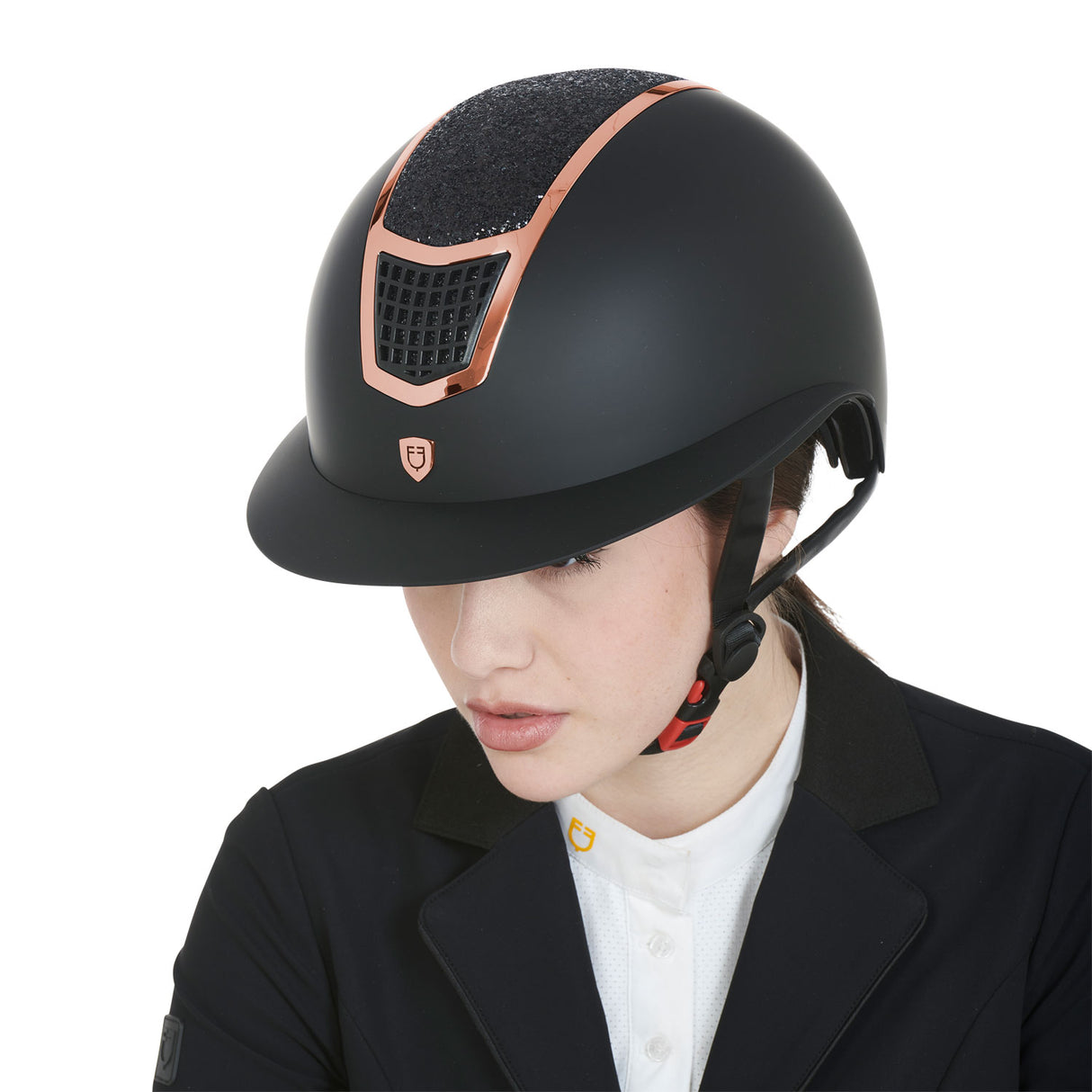 Equestro Helmet With Rhinestones And Wide Visor