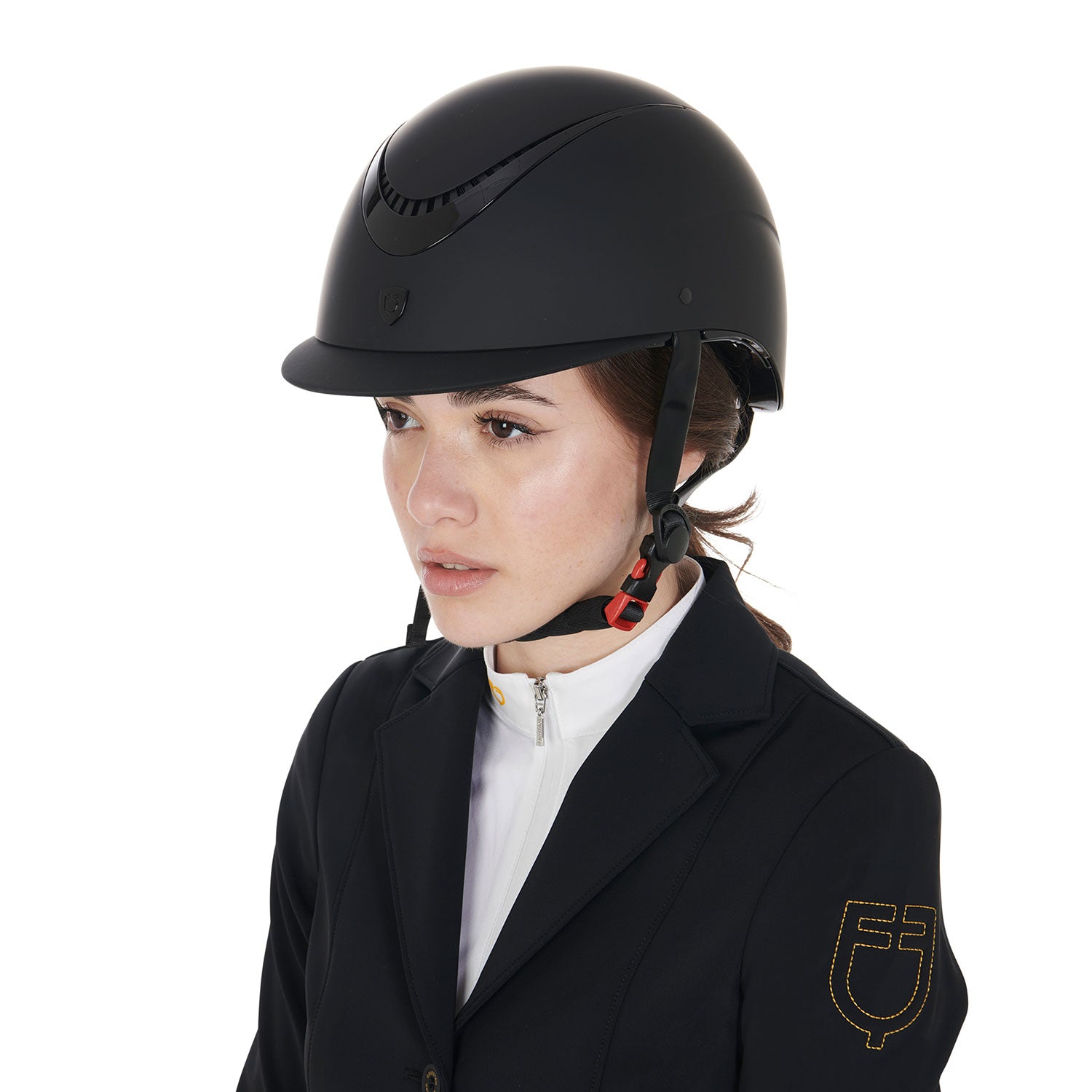 Equestro Unisex Helmet With Shiny Frame #colour_black