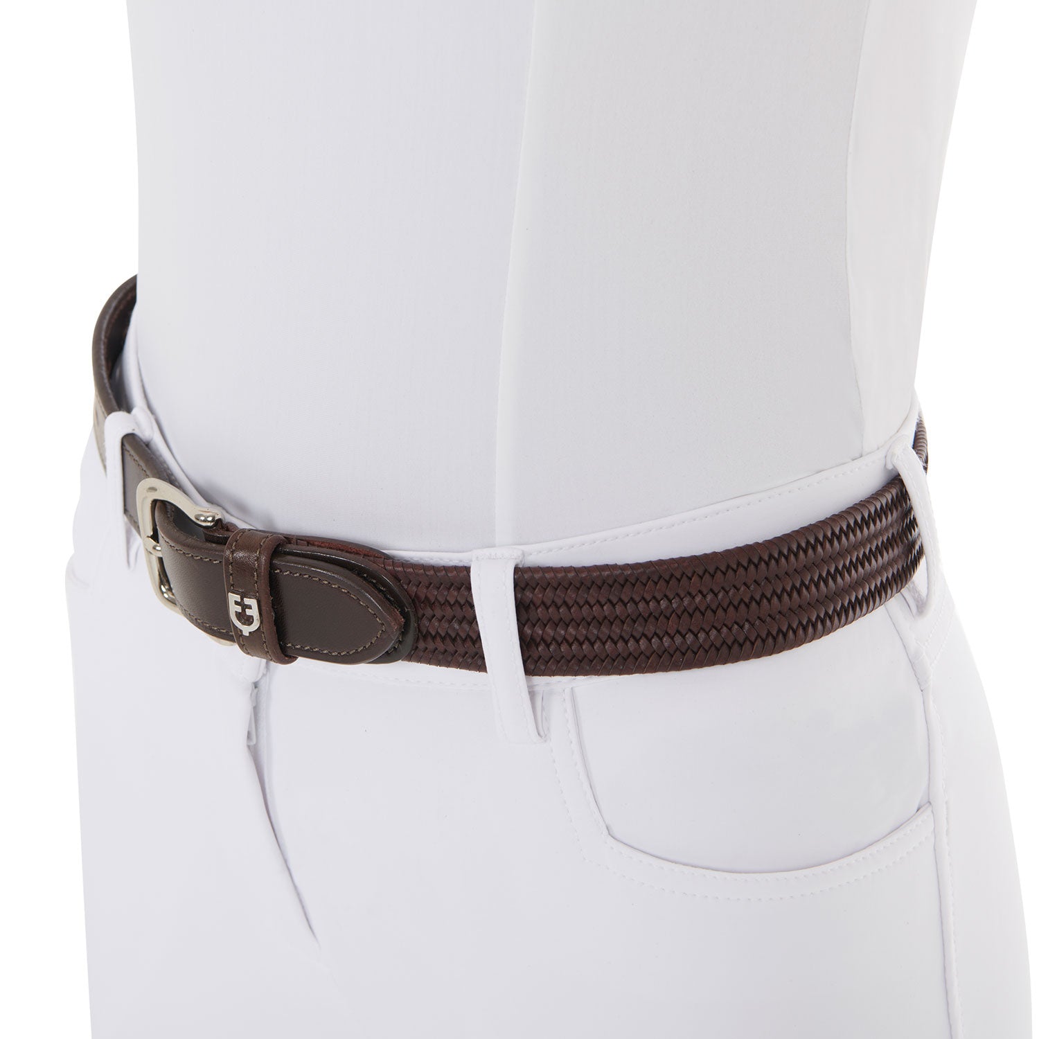 Equestro Elastic Leather Belt #colour_brown