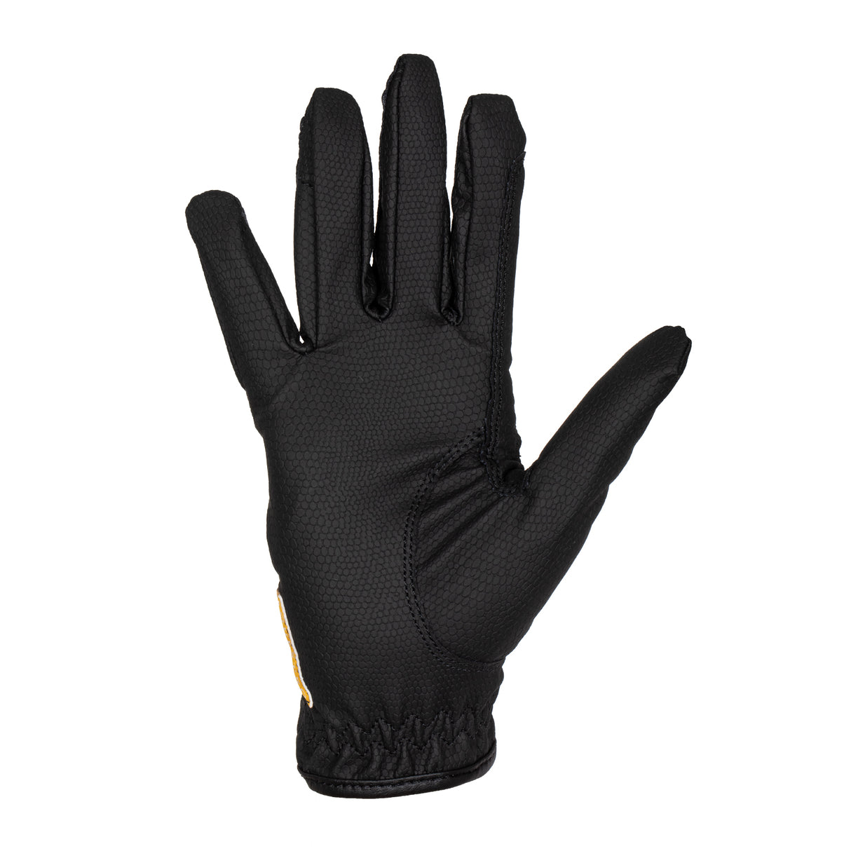Equestro Unisex Gloves In Soft Synthetic Leather With Velcro Fastening #colour_black
