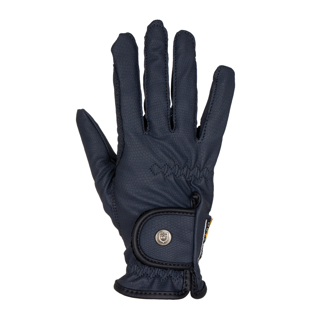 Equestro Unisex Gloves In Soft Synthetic Leather With Velcro Fastening #colour_blue