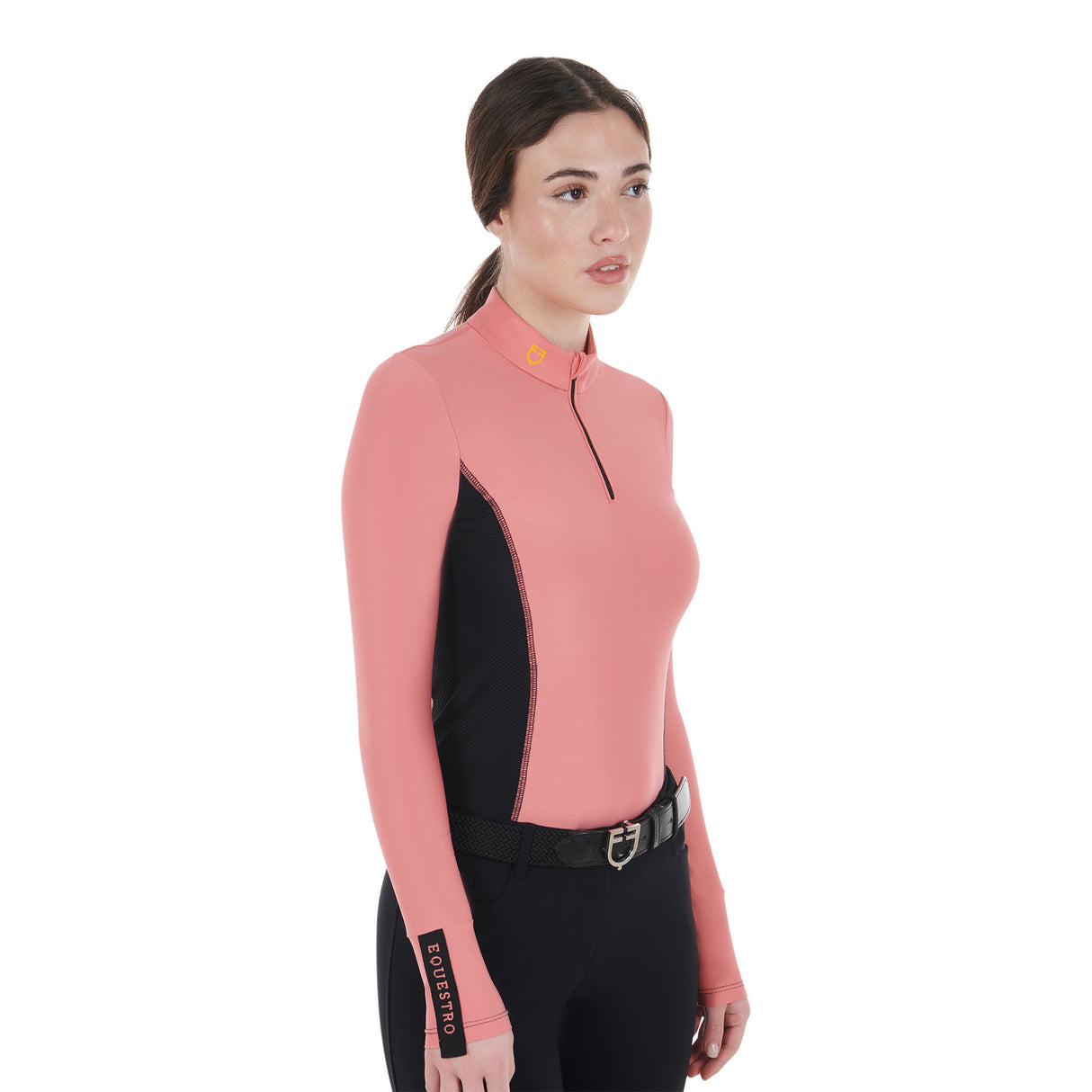 Equestro Women's Long-Sleeved Training Technical Polo Shirt