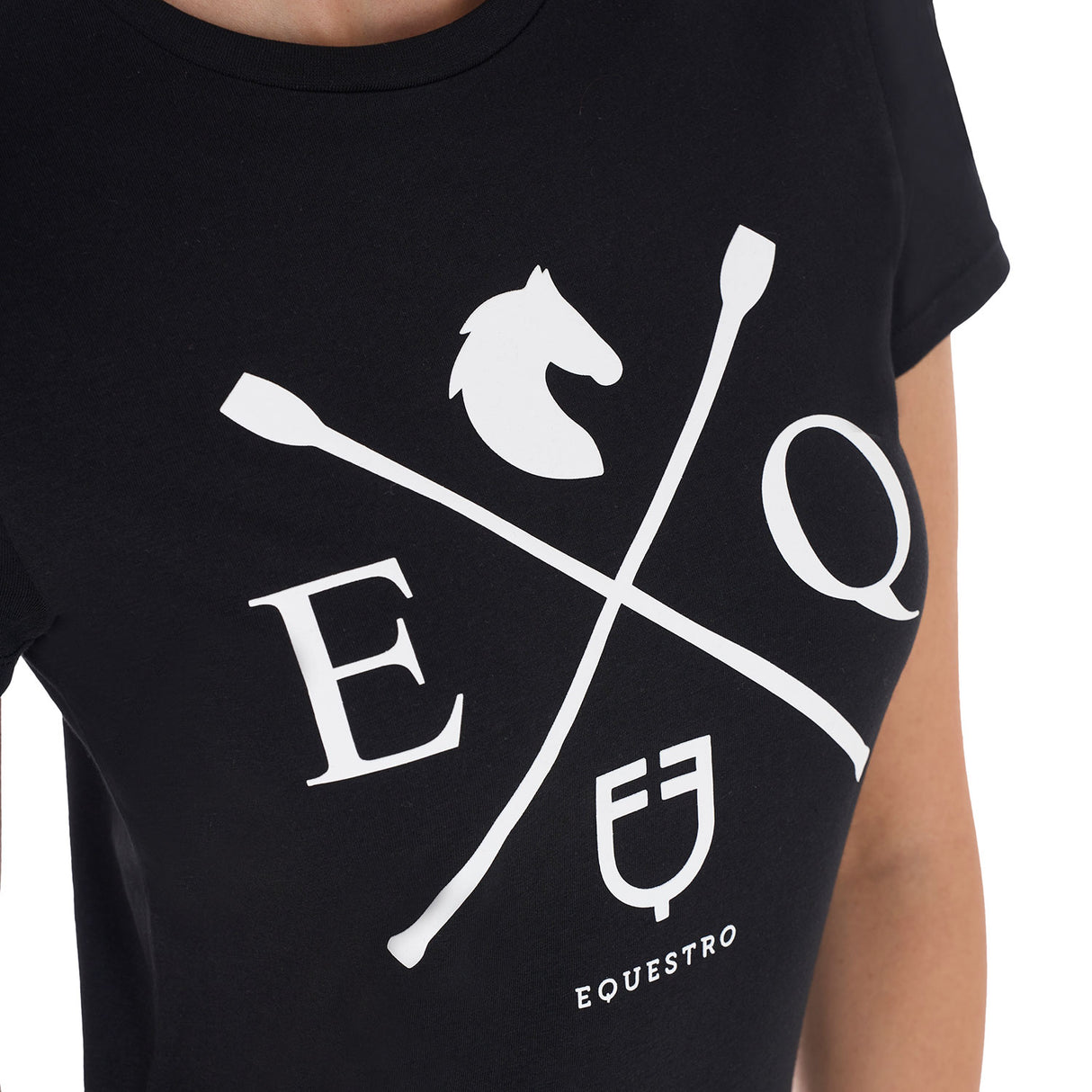 Equestro Women's Eq Cotton T-Shirt #colour_black