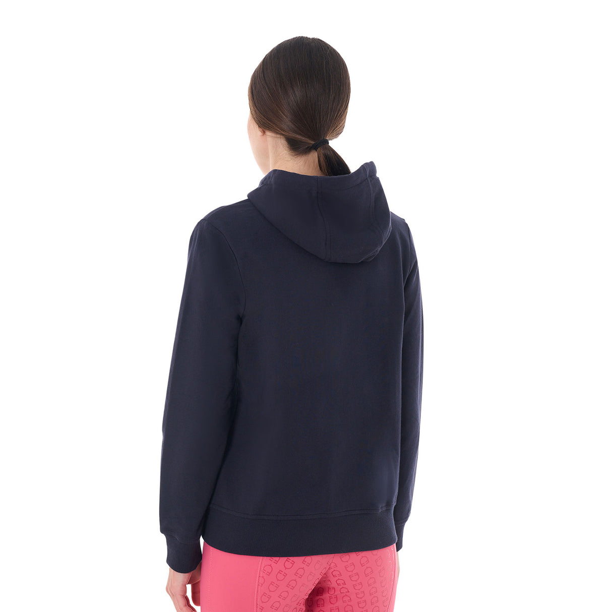 Equestro Women's Hoodie With Zip And Sponge Logo #colour_blue-fucsia