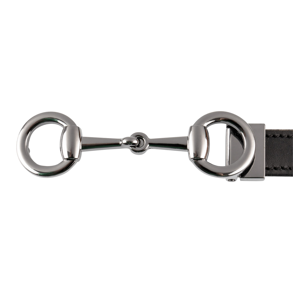 Equestro Women's Clincher Belt Snaffle Bit Buckle #colour_black