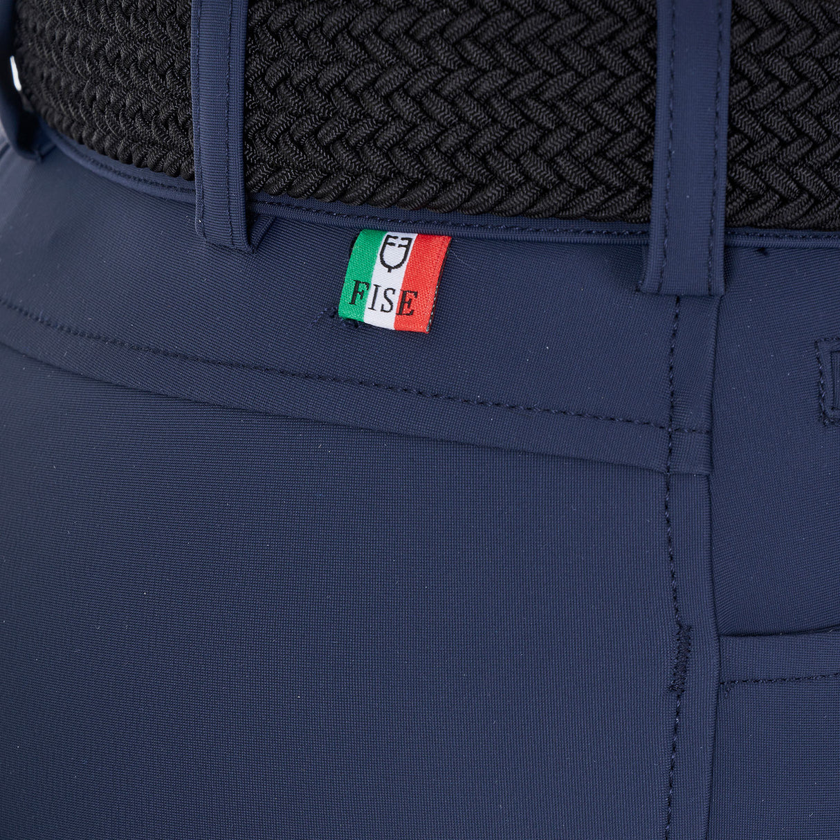 Equestro Women's Knee Grip Breeches Equestro X Fise #colour_blue