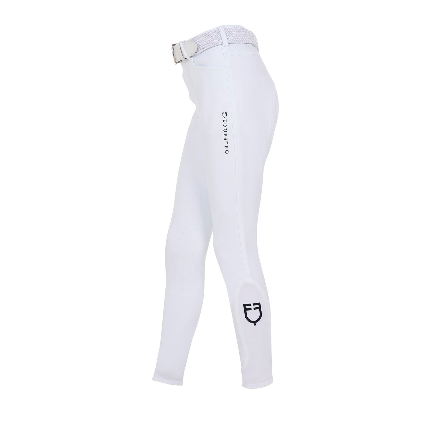 Equestro Kids' Unisex Knee Grip Breeches Equestro X Fise #colour_white