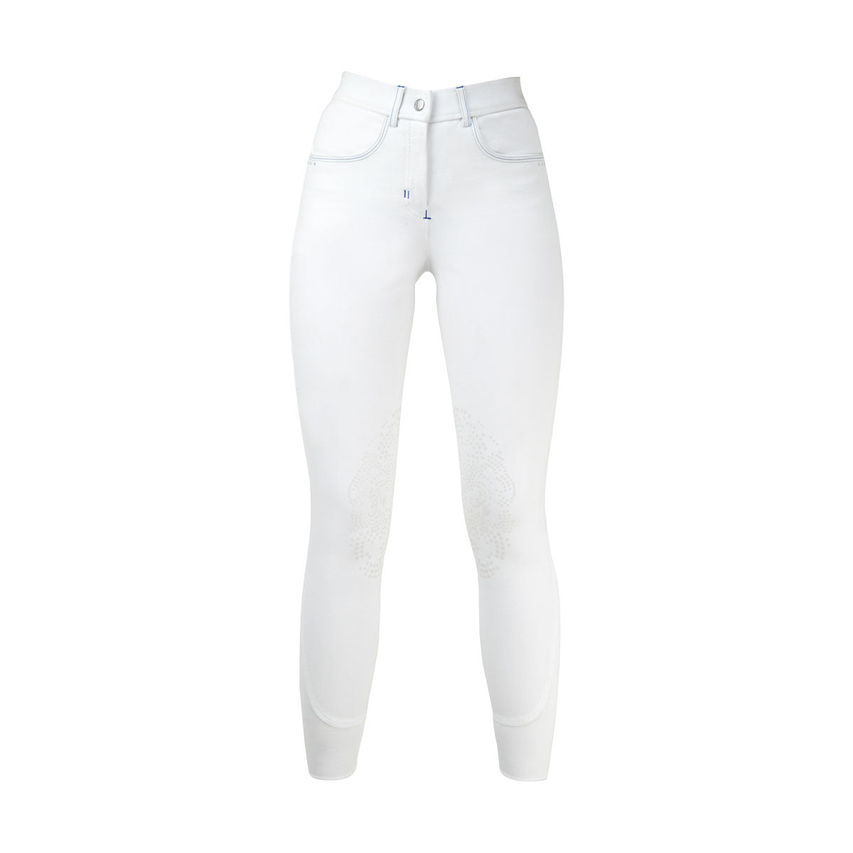 HyPERFORMANCE Olympian Ladies Breeches #colour_arctic-white-royal-blue