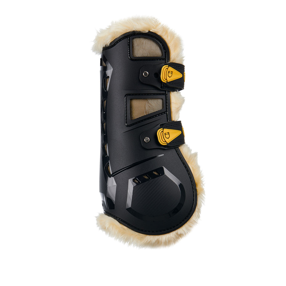 Equestro Tendon Boots In Polyurethane With Synthetic Lambskin #colour_black
