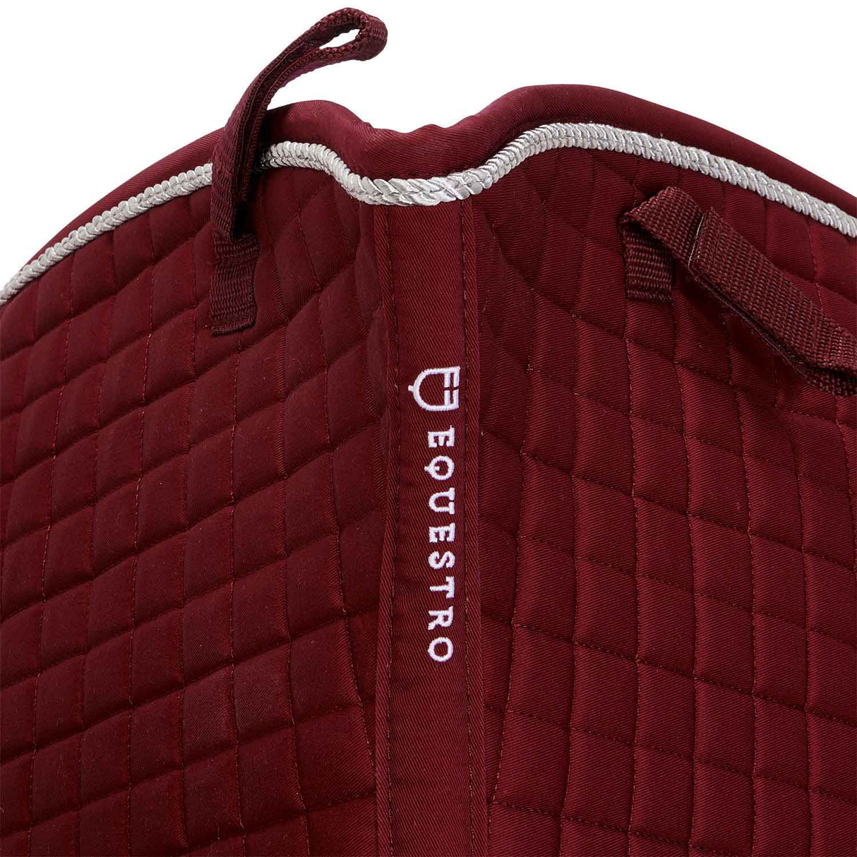 Equestro Dressage Shaped Cotton Saddle Pad #colour_burgundy