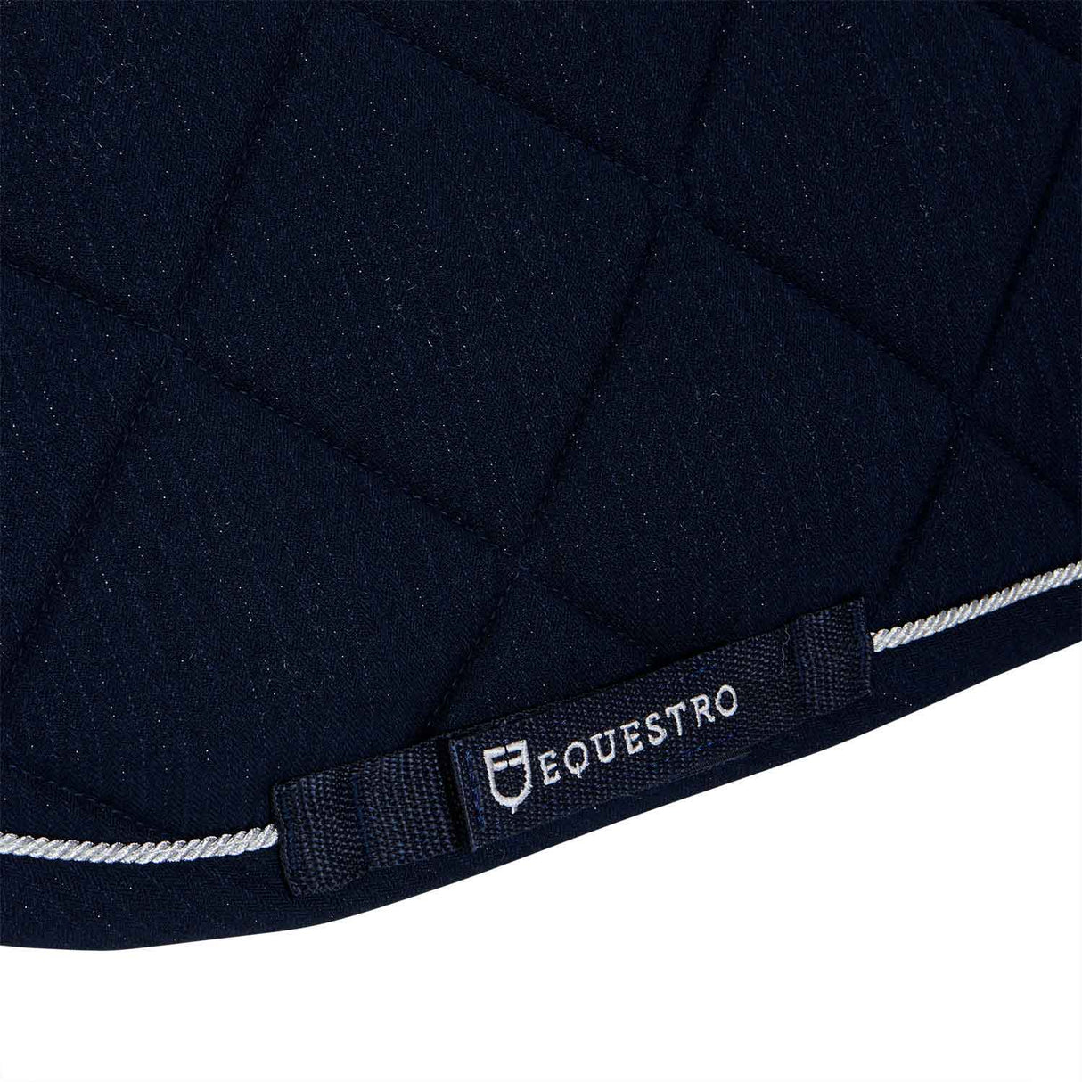 Equestro Jumping Saddle Pad In Cotton With Trimmings #colour_blue