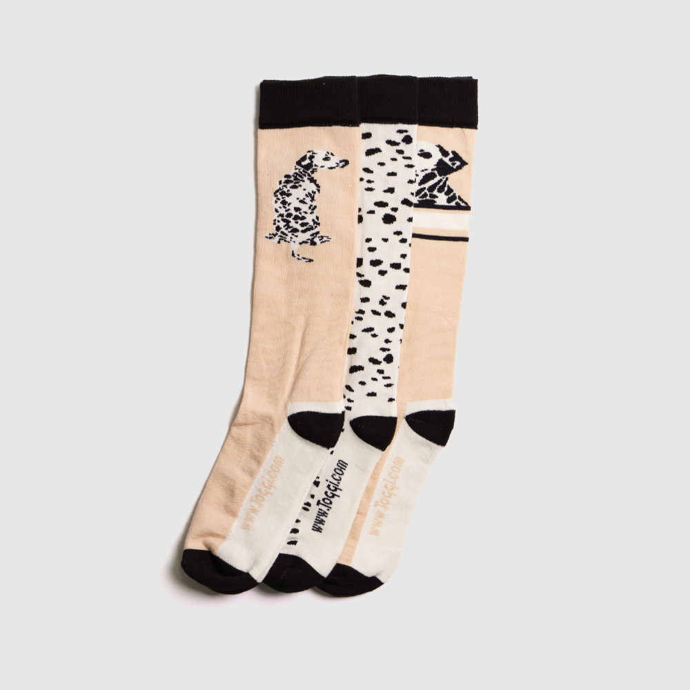 Toggi Dalmatian Socks 3 Pack #colour_peach-black-white