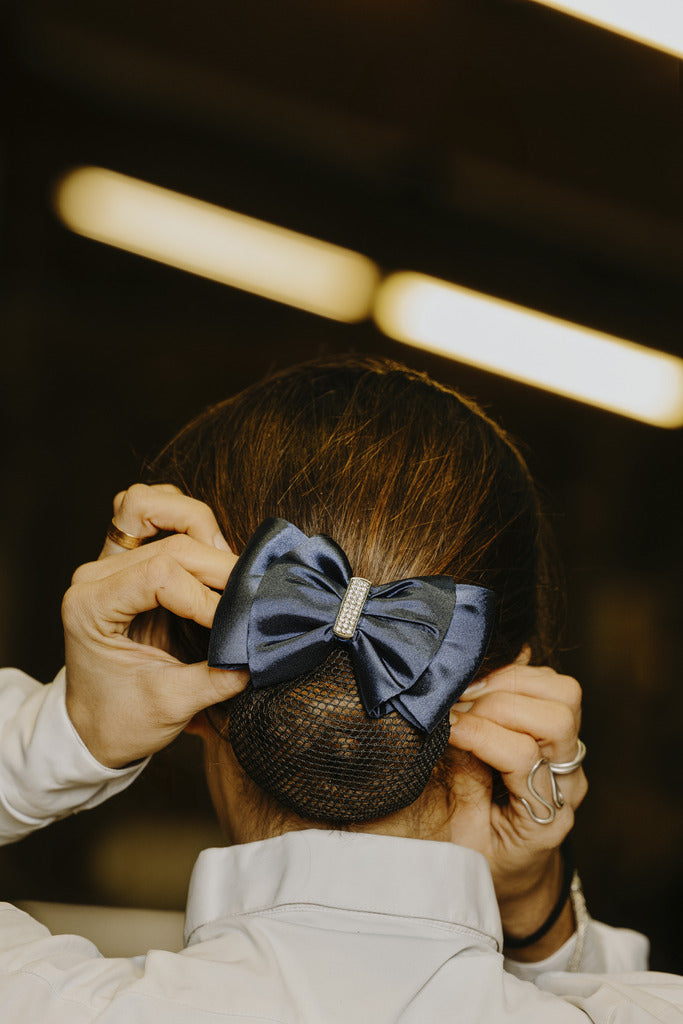 Equitheme Hair Net Barrette Rhinestone