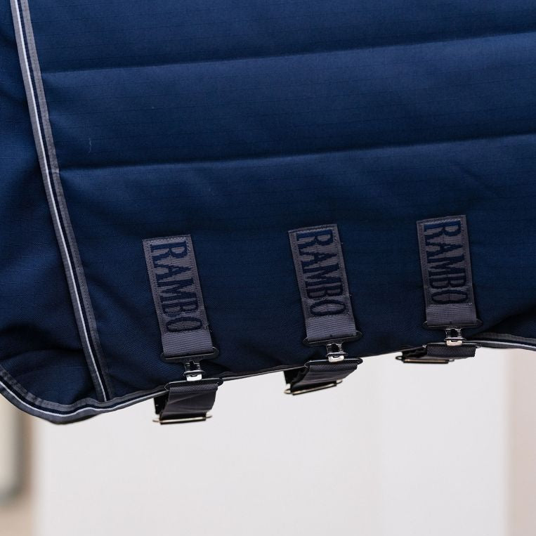 Horseware Ireland Rambo Optimo 400g Plus Stable Rug #colour_navy-thunderstorm-grey-silver