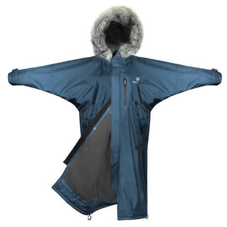 EQUIDRY Women's Thick Fleece Evolution Faux Fur Hood #colour_steel-blue