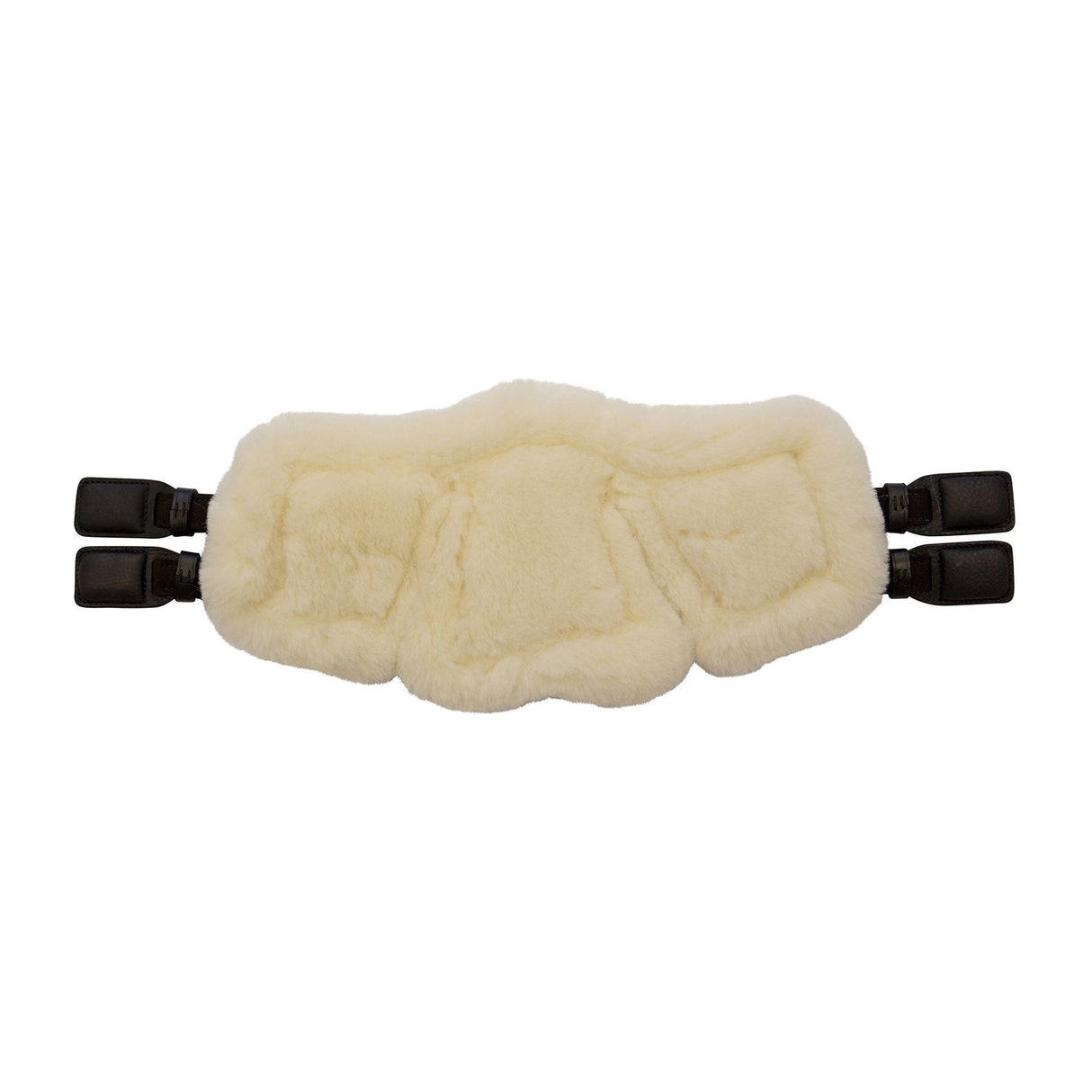 Stubben Equi-Soft® Saddle Girth with Cover - Black #colour_lambskin-ecru-white