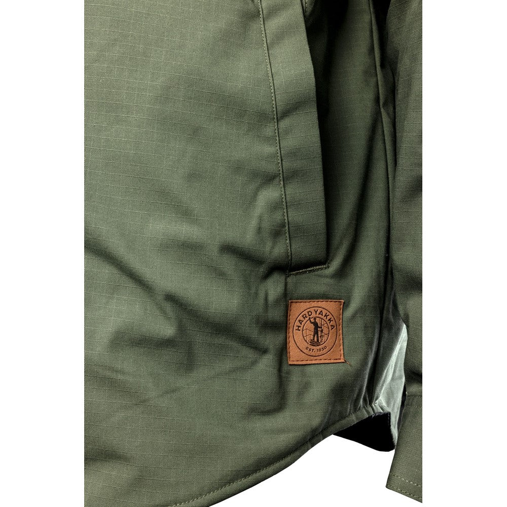 Hard Yakka Quilted Solid Shacket #colour_military-green