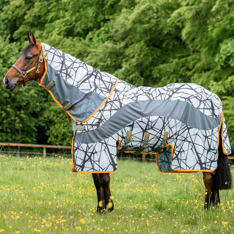 Horseware Ireland Amigo CamoFly Rug #colour_grey-orange