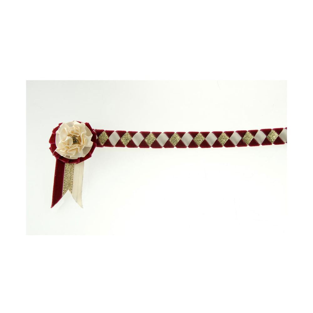 ShowQuest Newport Browband#colour-burgundy-cream-gold