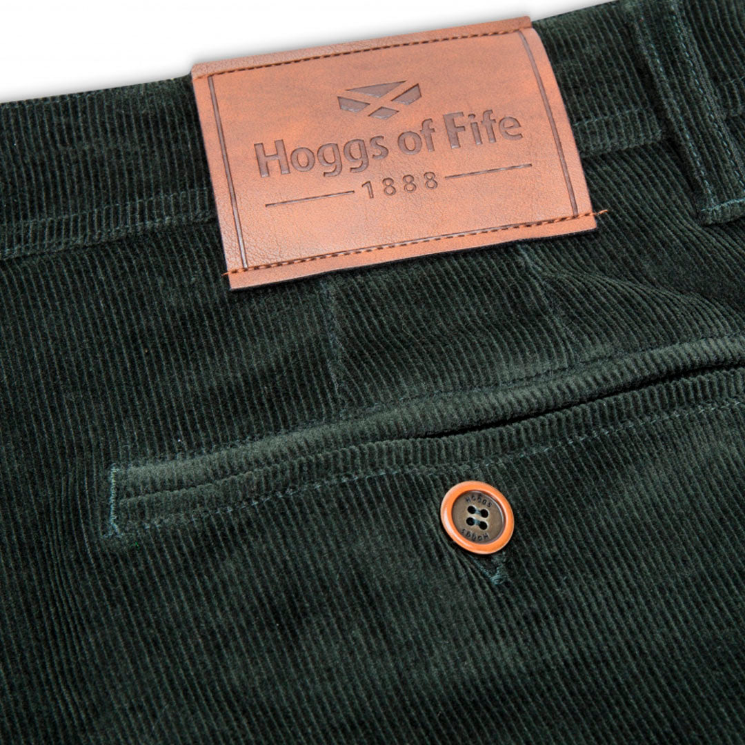 Hoggs of Fife Cairnie Men's Comfort Stretch Cord Trousers #colour_racing-green