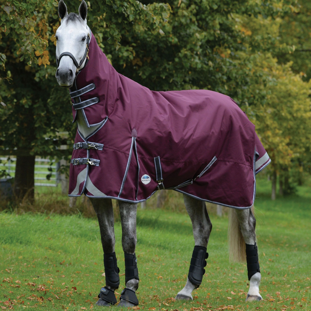 Weatherbeeta Comfitec Plus Dynamic II Combo Neck Lite #colour_maroon-grey-white