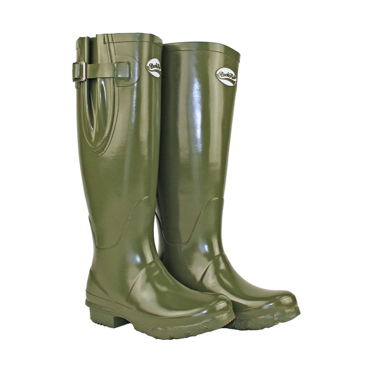 Rockfish Bottes hautes réglables brillantes pour femme