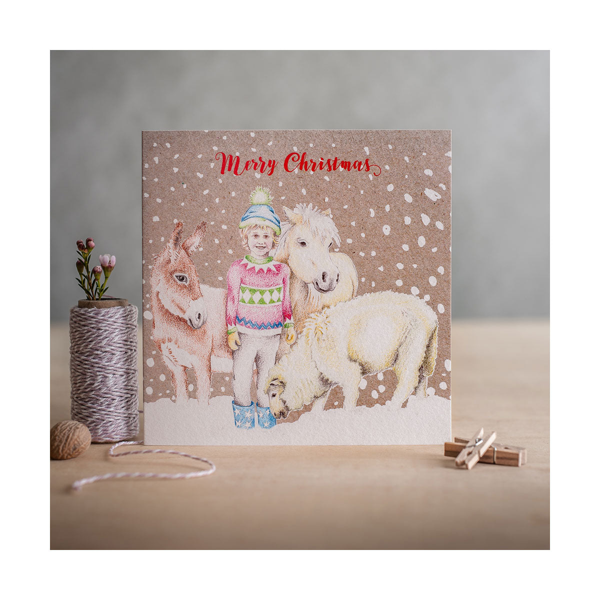 Carte de Noël à bord ponté