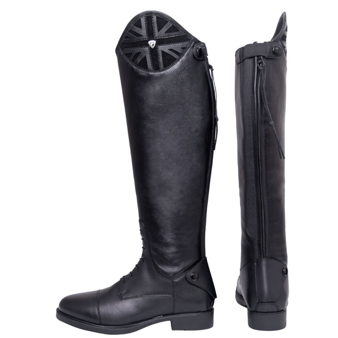 Hy Equestrian Union Jack Riding Boots #colour_black