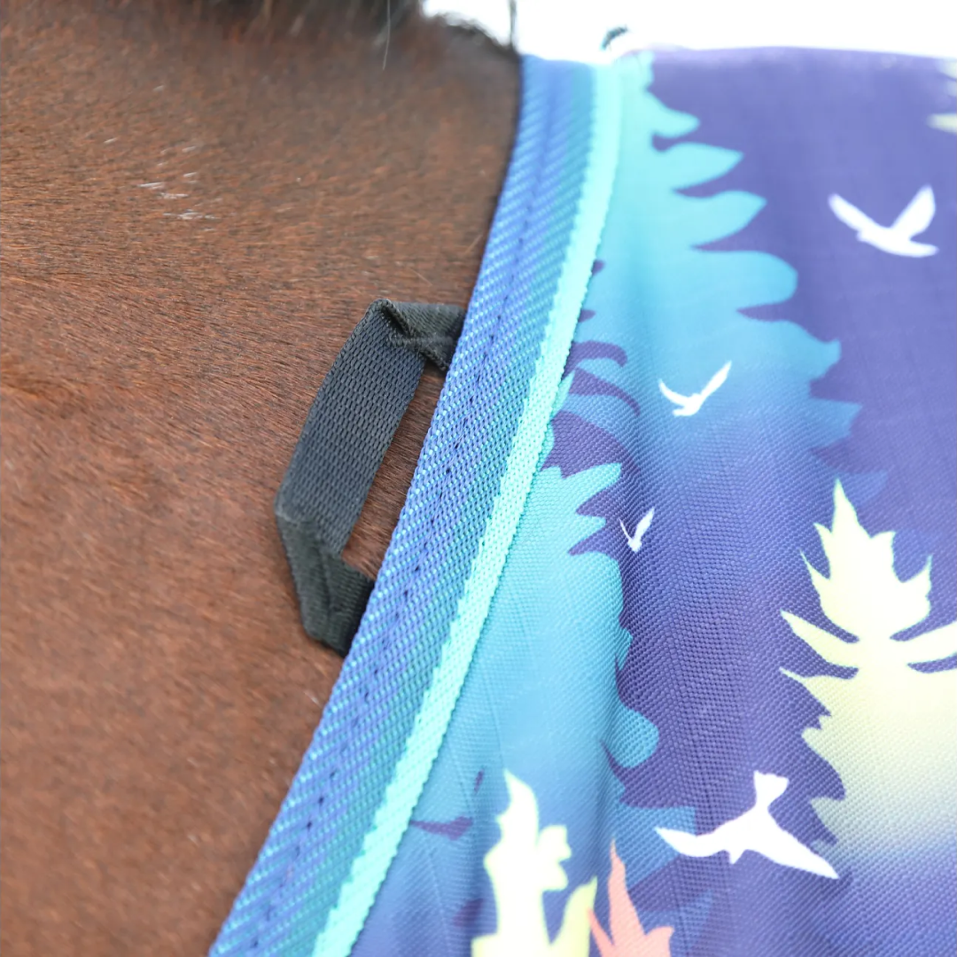 Shires Highlander Original Lite Turnout Rug #colour_navy-forest
