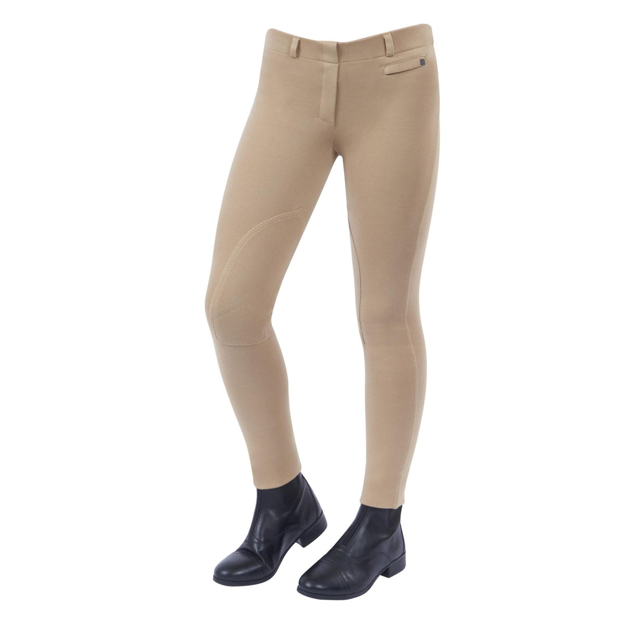 Dublin Supa-Fit Pull On Knee Patch Ladies Jodhpurs #colour_beige