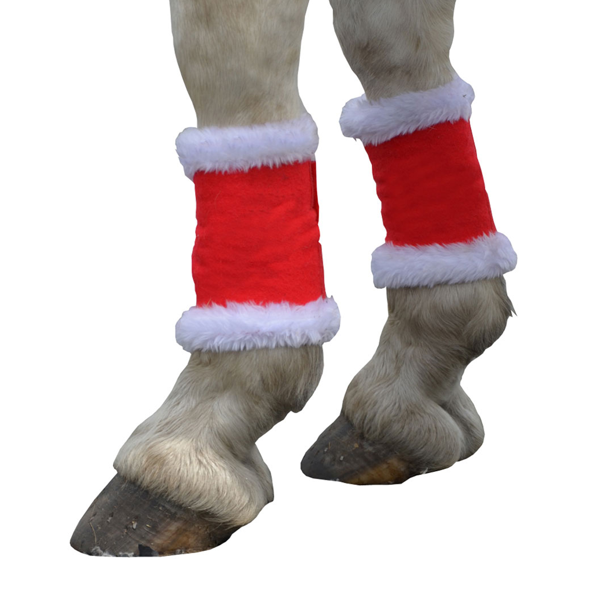 Battles Hy Equestrian Christmas Santa Horse Leg Wraps (Set of 4) - Red/White - Cob/Horse