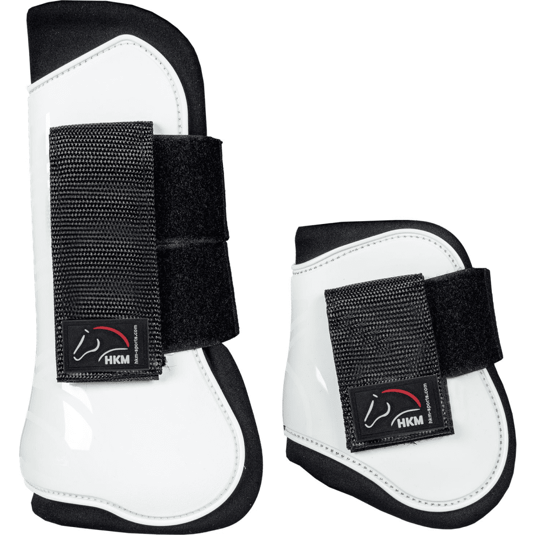 HKM Genua Protection And Fetlock Boots #colour_white-black