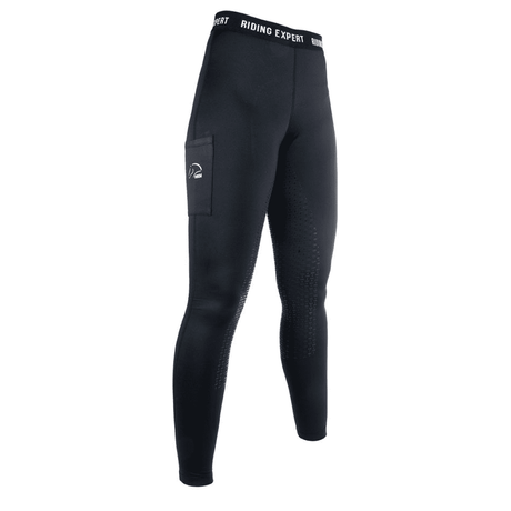 HKM Graz Style Silicone Full Seat Riding Leggings #colour_black