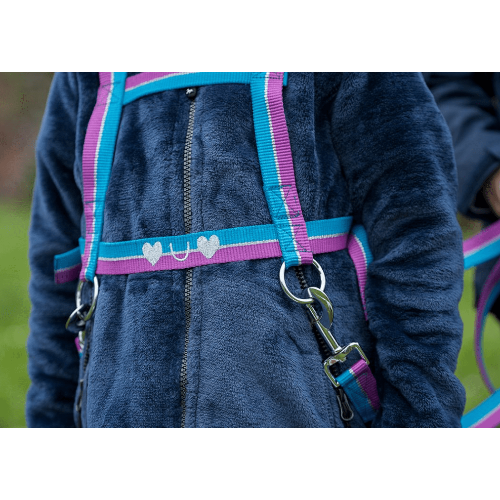 HKM Funny Horses Harness #colour_purple-aqua-silver