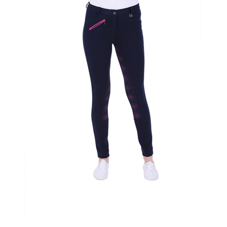 GS Equestrian Carol Damen-Reithose mit Vollbesatz, zweifarbig, Silikon